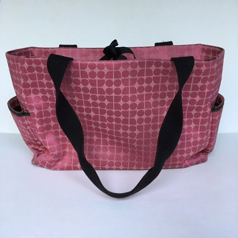 Kate Spade New York Baby Diaper Bag Tote Pink/Black Classic Dot Noel Medium